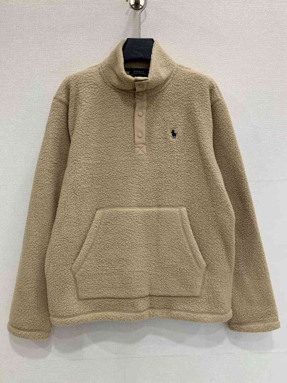 Polo Ralph Lauren Beige Sherpa Half Snap Pullover Fleece Jacket